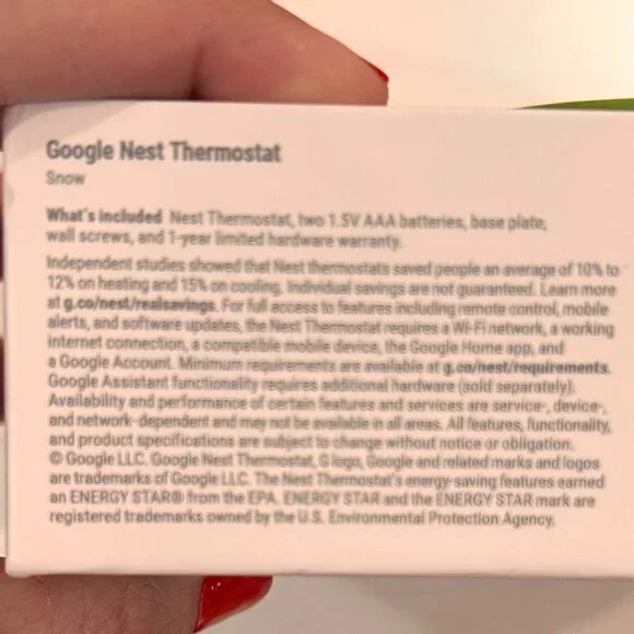 Google Nest Smart Thermostat SKU GA01334-US NIB Never Opened - Picture 5 of 8